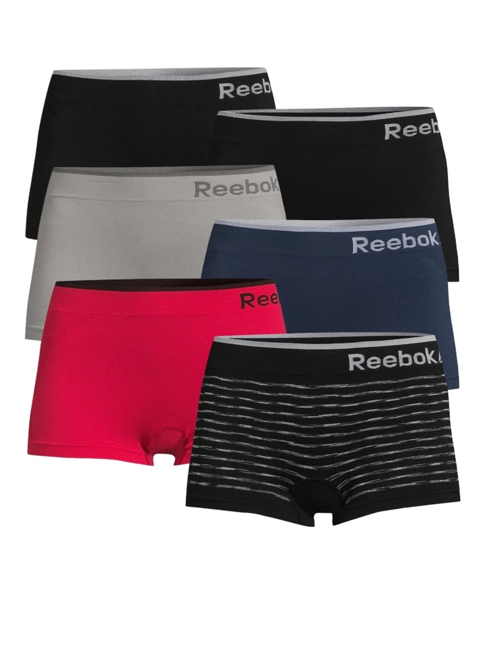 Reebok 6 Pack Seamless Boyshort Panties Women’s Underwear Size 2XL *NEW*